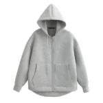 HH 2026 Casual Women's Soild Zipper Hoodie Long Sleeve Big Pocket Zipper Jacket With Hood Female Loose Outerwear Coat Tops - Image 7