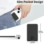 Bank Credit Card Holder Phone Sticker Adhesive Soft Silicone Slim Thin Mini Wallet Mobile Phone Cardholder Compatible for Iphone - Image 3