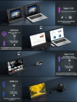 ZSUS 2160*1440  14-inch 2K Portable Monitor 60HZ For Laptop XBox PS4 / 5 Switch TV Box Cell Phone PC Extension  Mobile - Image 6